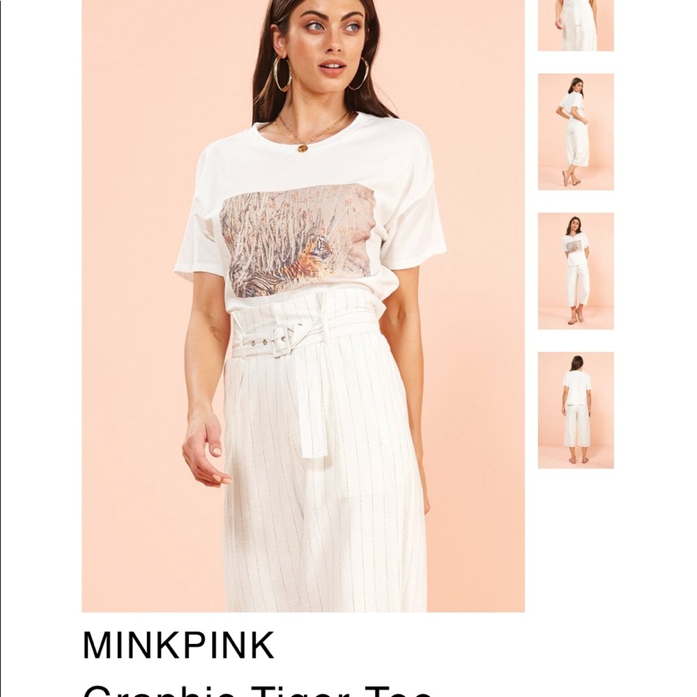 Brand New Mink Pink Tiger Tee